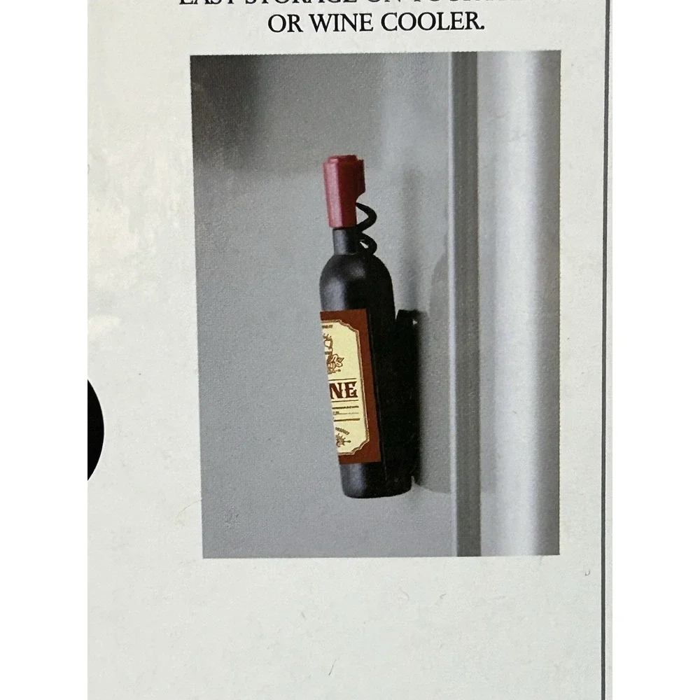 Multifunctional Corkscrew & Bottle Opener Black Red Metal Magnetic Backing